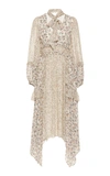 Ulla Johnson Primrose Asymmetrical Silk Ruffle Dress In White