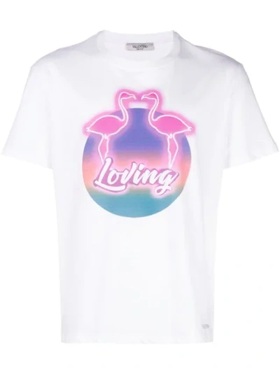 Valentino Loving White Printed Cotton T-shirt