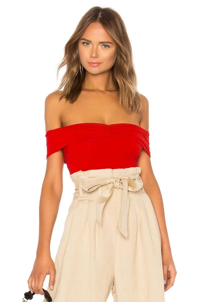 Lovers & Friends Neil Off The Shoulder Bodysuit In Red