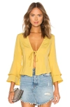 By The Way. Julia Ruffle Top In Yellow