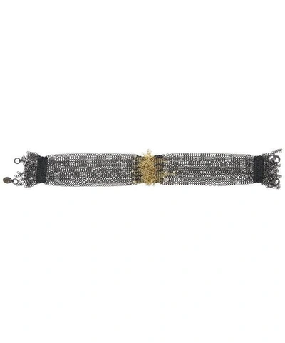 Stephanie Schneider Oxidised Silver Silk Loose Chain Bracelet