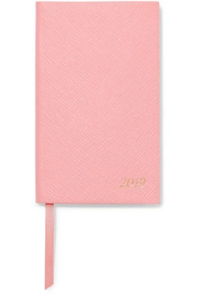 Smythson Panama 2019 Textured-leather Diary In Pink