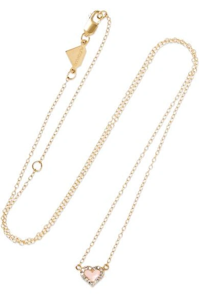 Alison Lou 14-karat Gold, Diamond And Enamel Necklace