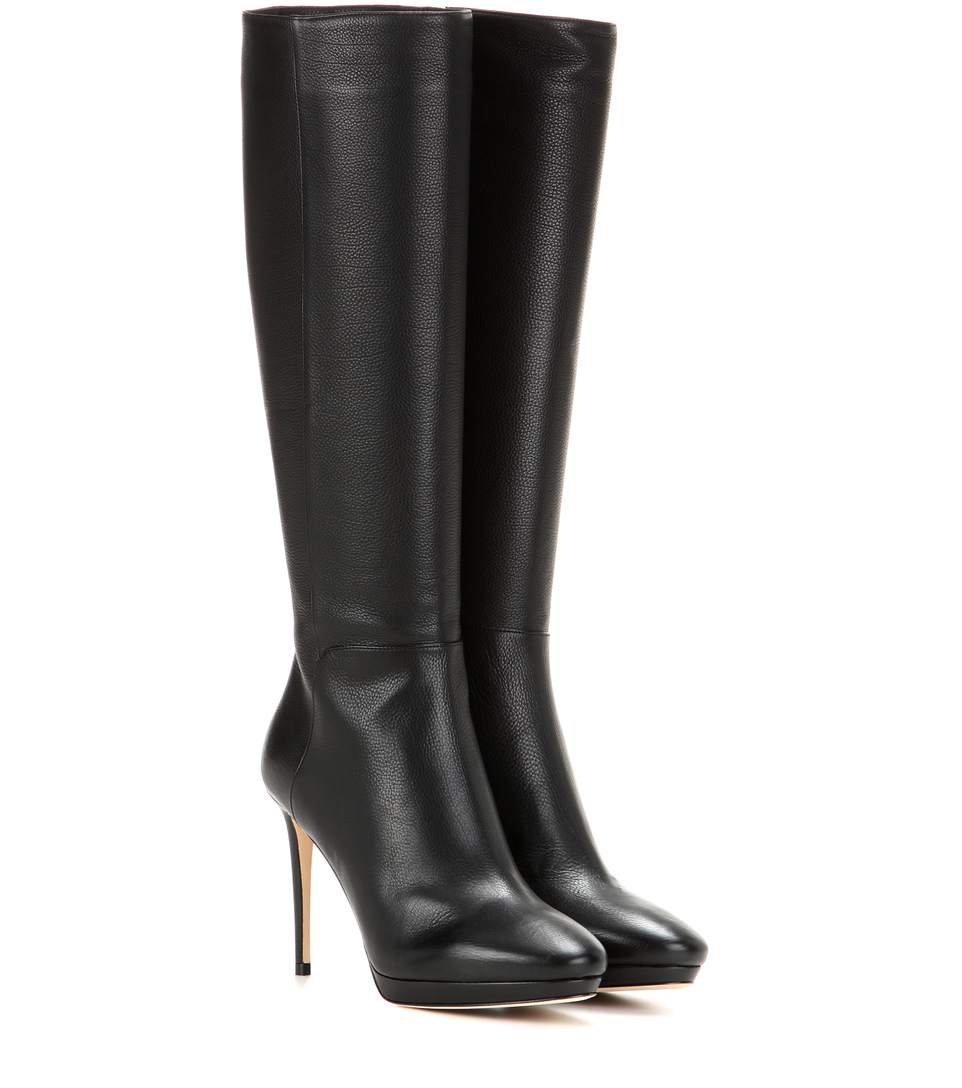 Jimmy Choo Hoxton 100 Knee-high Leather Boots In Llack | ModeSens