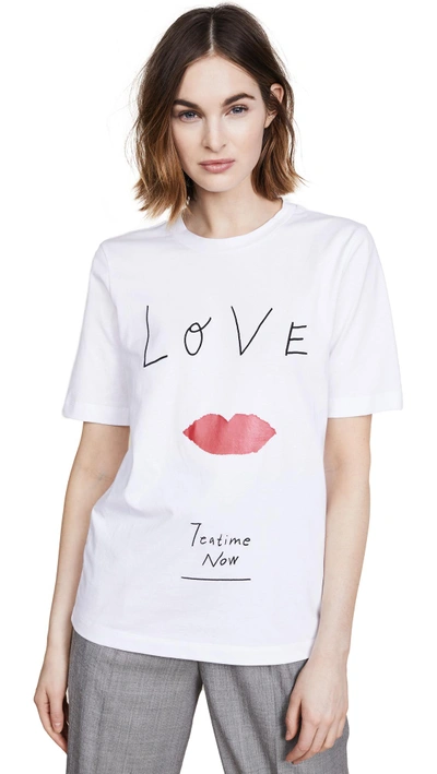 Edition10 Love Printed Tee In White