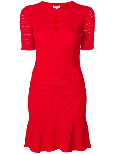 Kenzo Red Stretch-jersey Dress