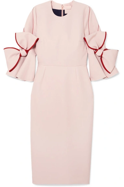 Roksanda Lavete Bow-embellished Crepe Midi Dress In Blush