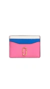 Marc Jacobs Snapshot Color-block Embossed Leather Card Case In Vivid Pink