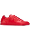 Fendi Face Tennis Leather Trainers In Red