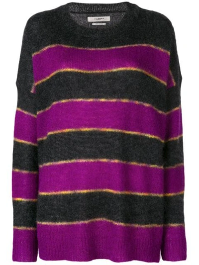 Isabel Marant Étoile Isabel Marant Etoile Reece Sweater In Black,stripes,purple. In Faded Black & Purple