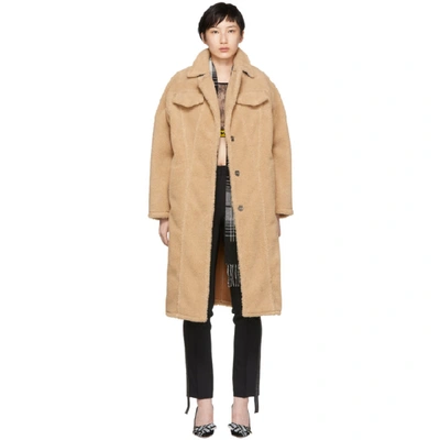 Off-white Faux-shearling Coat In Neutral