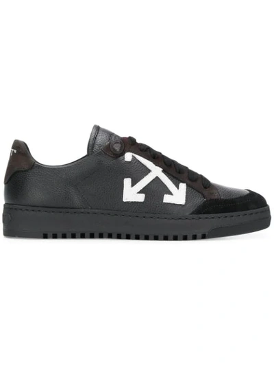 Off-white Carryover Low-top Leather And Suede Sneakers In Black