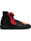 Off-white Appliquéd Logo-embellished Textured-leather And Mesh Sneakers In Black