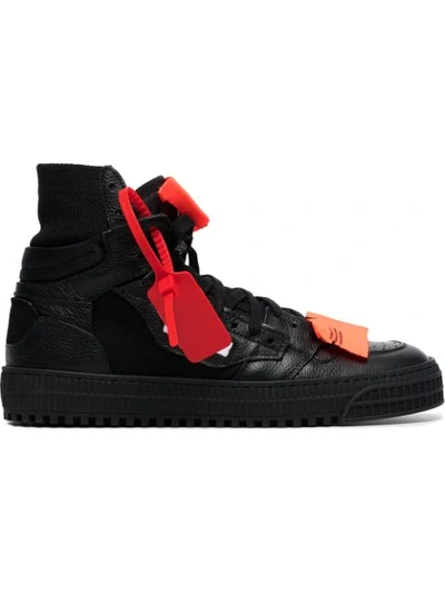 Off-white Appliquéd Logo-embellished Textured-leather And Mesh Sneakers In Black