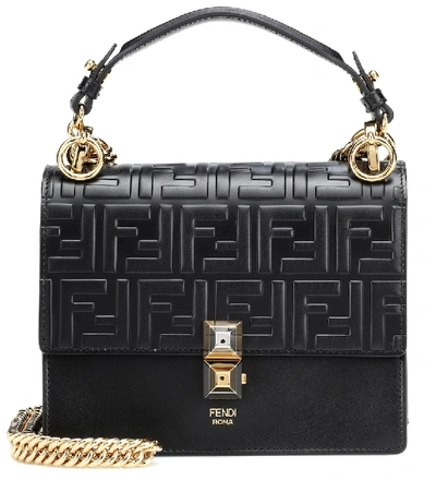 Fendi Small Kan I Liberty Leather Shoulder Bag - Black