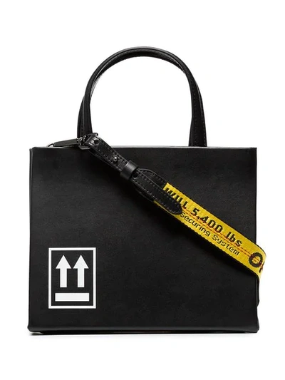 Off-white Black Box Small Printed Leather Tote