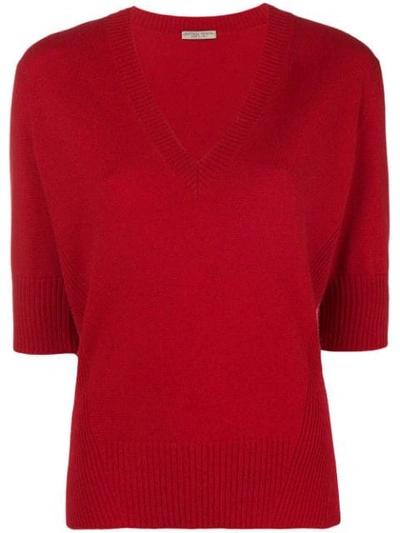 Bottega Veneta V-neck Cashmere Sweater In Red
