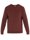 Sunspel Crew-neck Cotton-jersey Sweatshirt In Burgundy