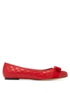 Ferragamo Women's Leather Ballet Flats Ballerinas  Varina In Red