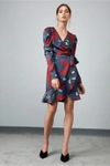 Keepsake This Moment Long Sleeve Wrap Dress In Moonlight Blue Floral