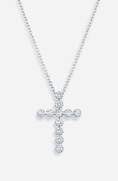 Kwiat Diamond Cross Pendant Necklace In White Gold