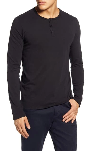 Atm Anthony Thomas Melillo Long Sleeve Henley - 100% Exclusive In Black