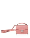 The Kooples Emily Croc-embossed Leather Mini Crossbody In Pink