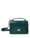 The Kooples Emily Croc-embossed Leather Maxi Crossbody In Green