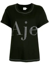 Aje Contrast Stitched Logo T-shirt - Black