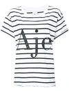 Aje Sequin Embellished Logo Striped T In White