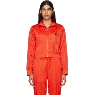 Adidas Originals By Alexander Wang Crop Track Jacket In Red