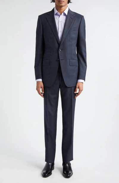 Tom Ford O'connor Wool Hopsack Suit In Ink Blue