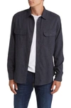 Treasure & Bond Grindle Trim Fit Flannel Button-down Shirt In Navy India Ink Grindle