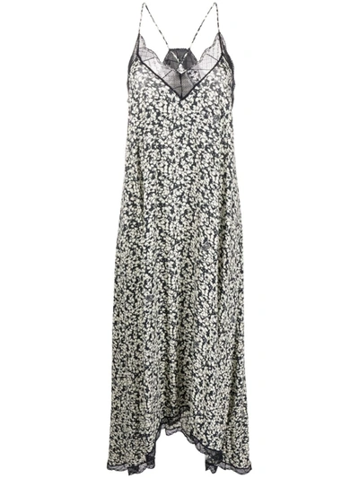Zadig & Voltaire Risty Floral-print Midi Dress In Vanille