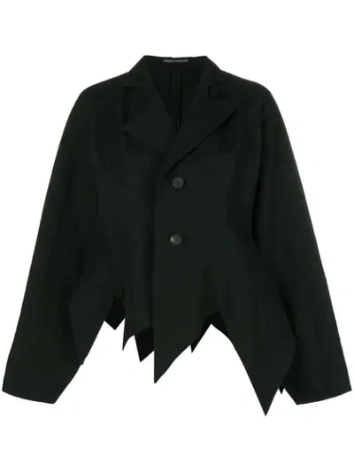 Yohji Yamamoto Pointed Hem Oversized Jacket - Black