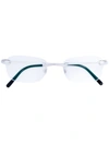 Cartier C Décor Rimless Rectangular-frame Glasses In Metallic