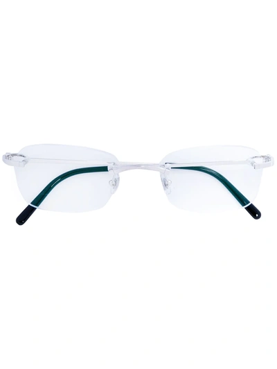 Cartier C Décor Rimless Rectangular-frame Glasses In Metallic