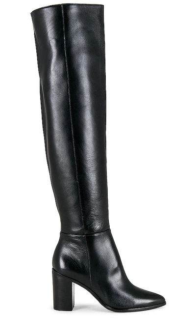 Schutz Women's Mikki Pointed Toe Over The Knee Block Heel Boots In Black