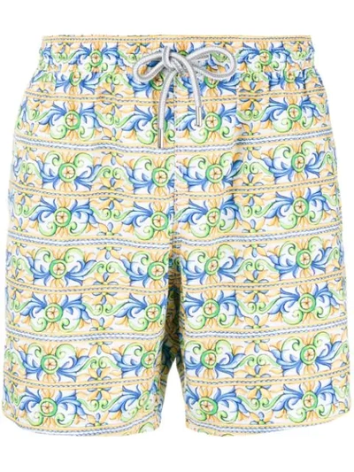 Capricode Printed Swim Shorts In Yellow