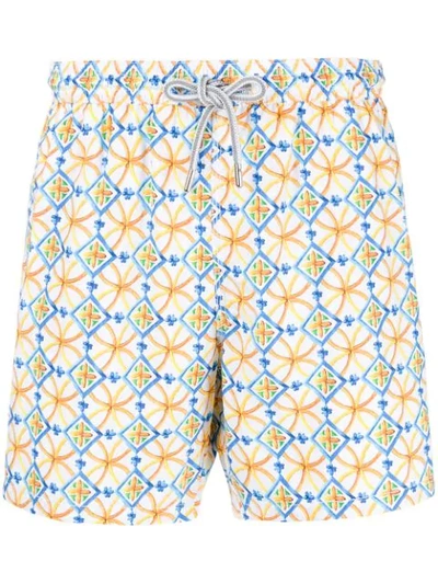 Capricode Printed Swim Shorts In Yellow