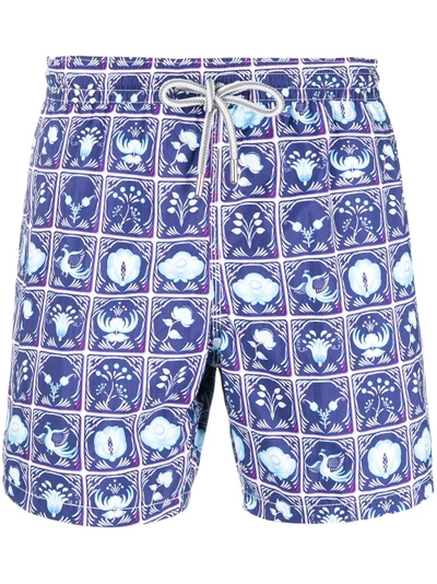 Capricode Printed Swim Shorts In Blue