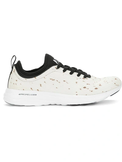 Apl Athletic Propulsion Labs Techloom Phantom Printed Calf Hair And Neoprene Trainers In Ivory