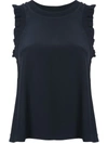 Cinq À Sept Ruffle-trim Tank Top In Blue