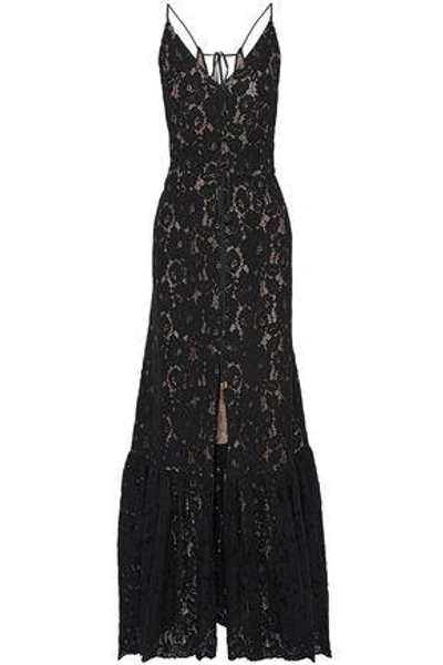 Lanvin Woman Button-detailed Corded Lace Gown Black