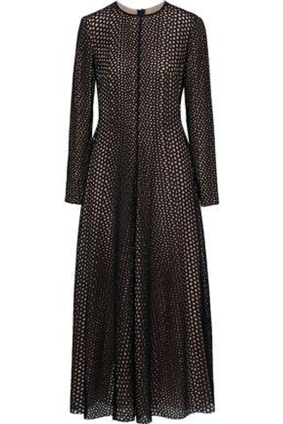 Lanvin Broderie Anglaise Cotton And Silk-blend Midi Dress In Black