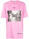 Msgm Photographic Print T-shirt In Pink