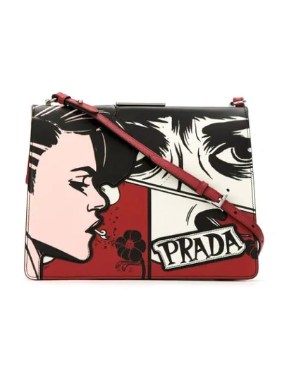 Prada Printed Crossbody Bag - Red