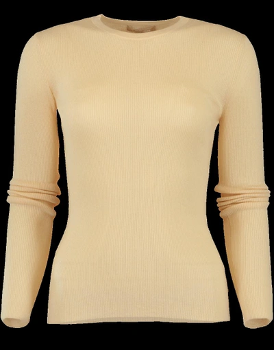 Michael Kors Ribbed Cashmere Top In Nude