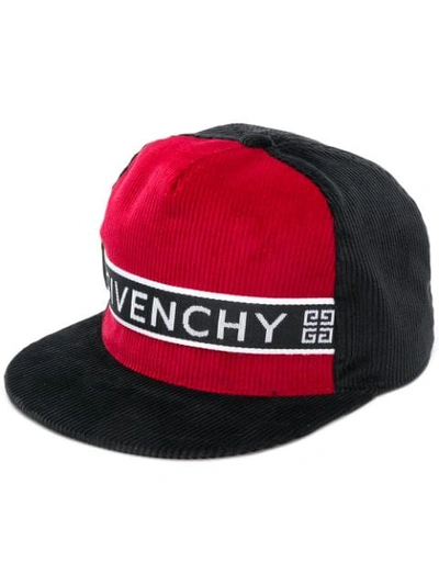 Givenchy Logo Baseball Cap In Red Black