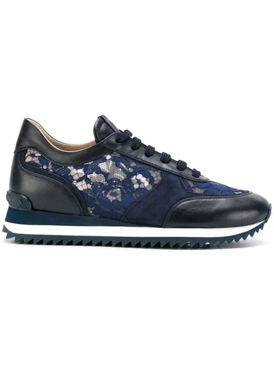 Le Silla Lace Embellished Sneakers - Blue